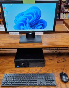 Public computer station at Pottsville Library