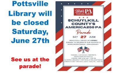 Pottsville Library will be closed on Saturday, June 27