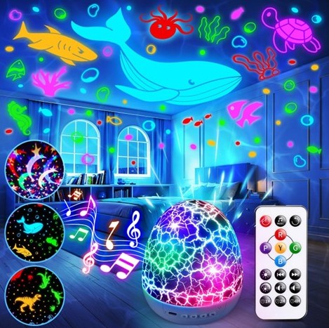 Dinosaur egg night light projector